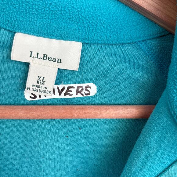 LL Bean Womens Zip Fitness Fleece Jacket XL Teal Blue L.L. Bean Pullover Quarter - Picture 5 of 5